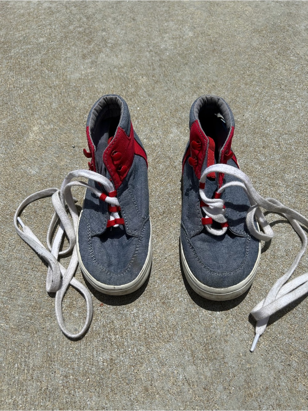 Old Navy Blue and Red High-Top Kids Sneakers